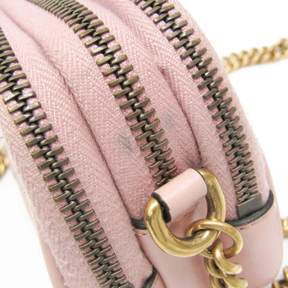 GUCCI Pink Leather GG Marmont Shoulder Bag - Picture 7 of 13